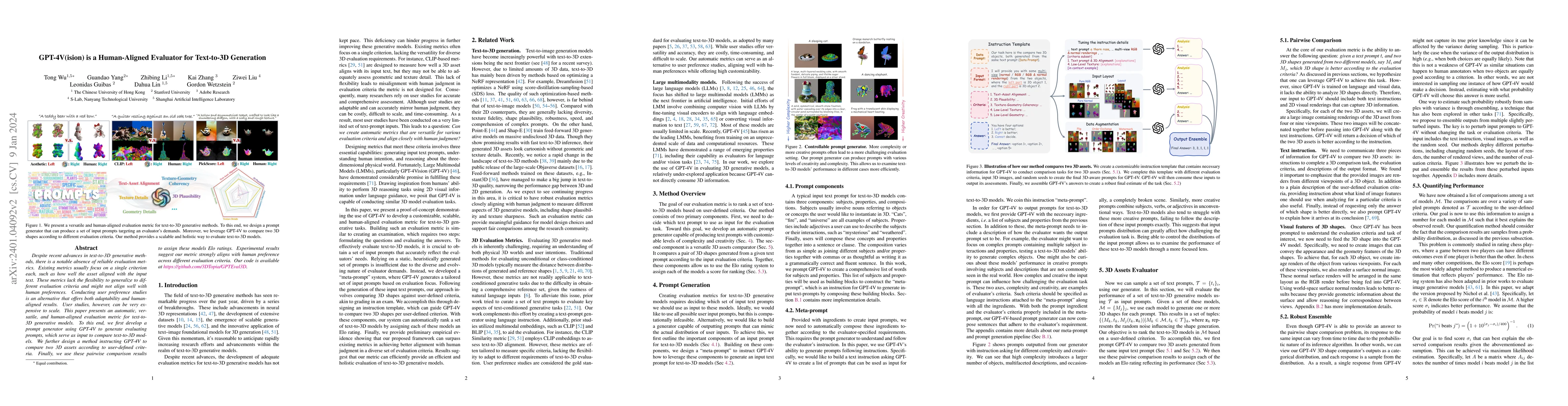 Thumbnail for GPT-4V(ision) is a Human-Aligned Evaluator for Text-to-3D Generation