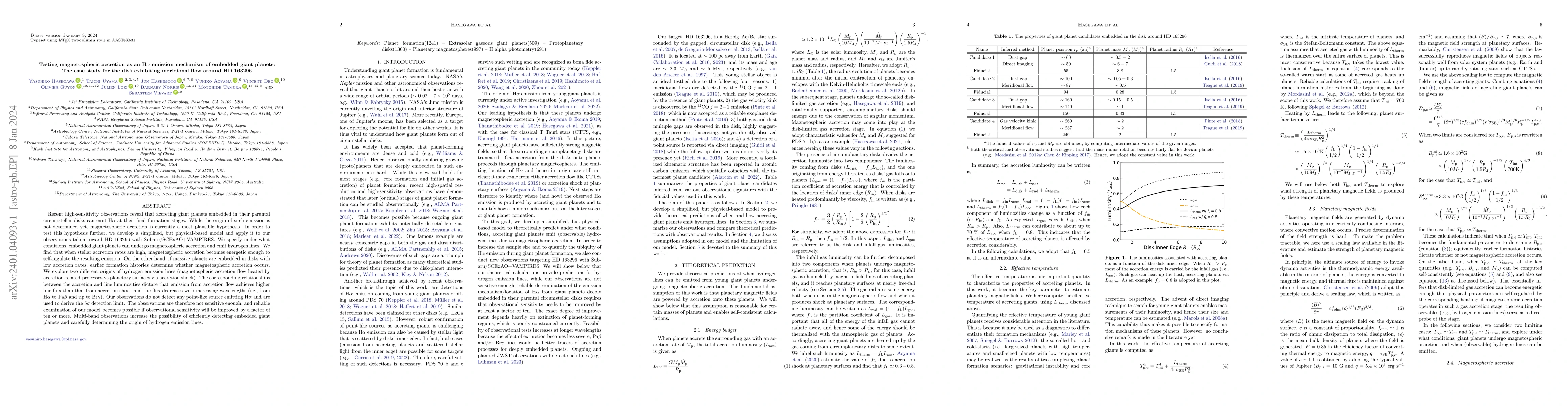 Thumbnail for Testing magnetospheric accretion as an H$\alpha$ emission mechanism of
  embedded giant planets: The case study for the disk exhibiting meridional
  flow around HD 163296