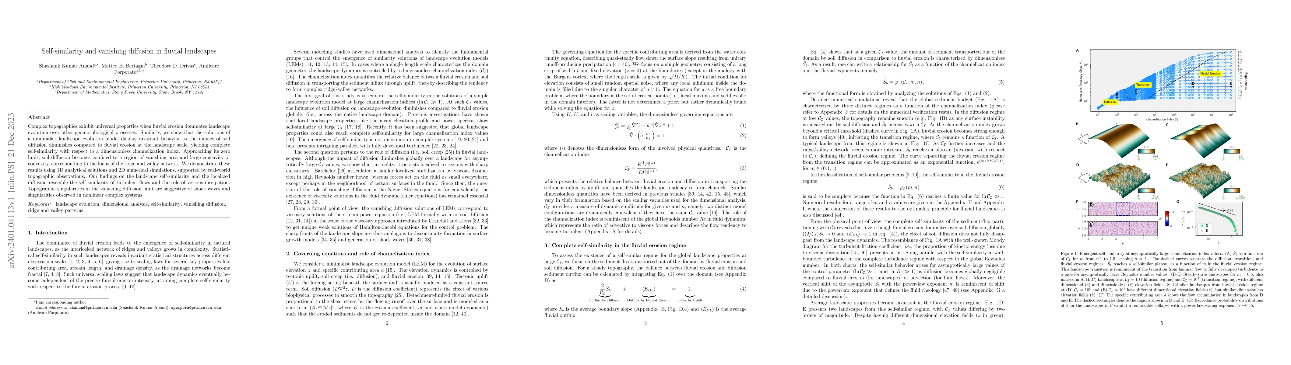 Thumbnail for Self-similarity and vanishing diffusion in fluvial landscapes