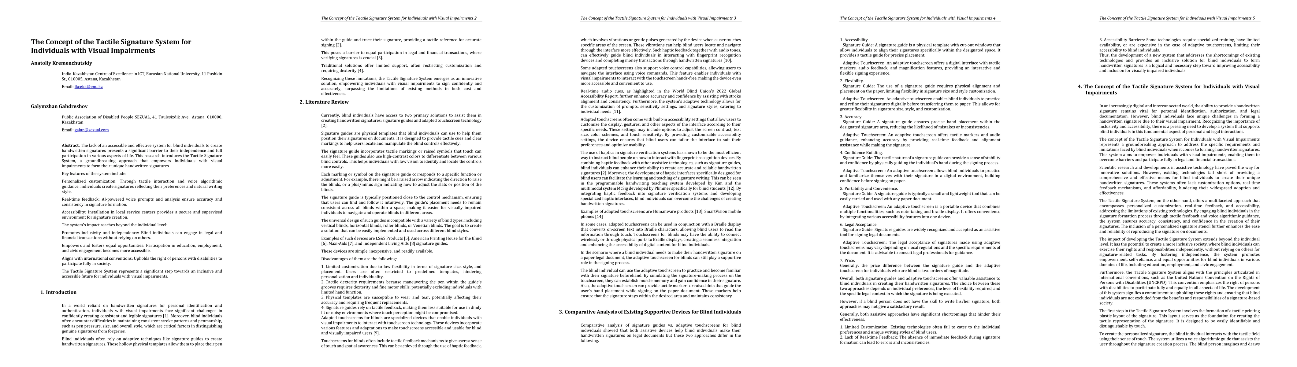 Thumbnail for The Concept of the Tactile Signature System for Individuals with Visual
  Impairments