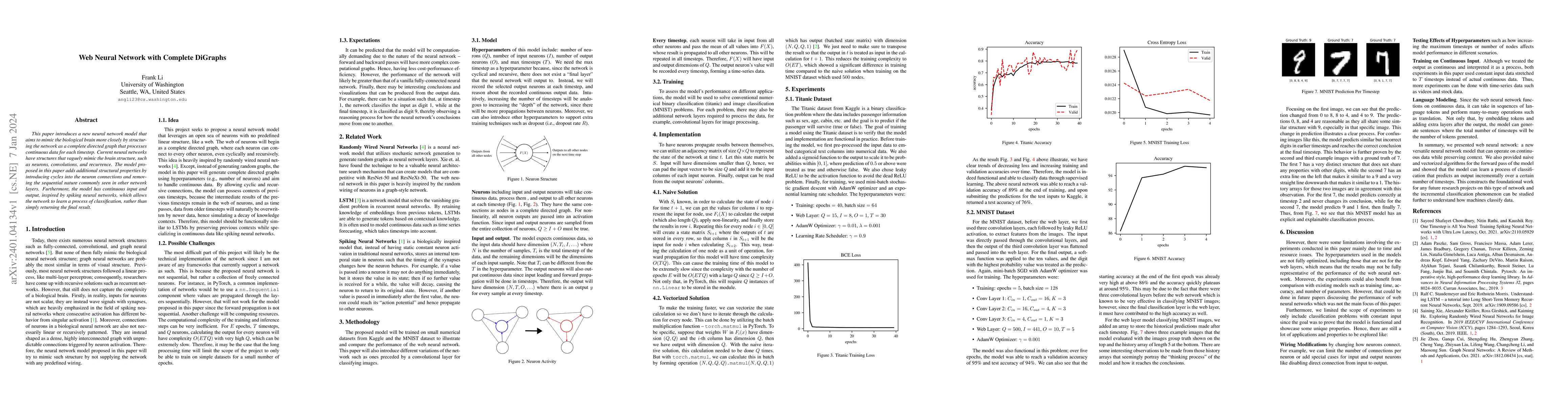 Thumbnail for Web Neural Network with Complete DiGraphs