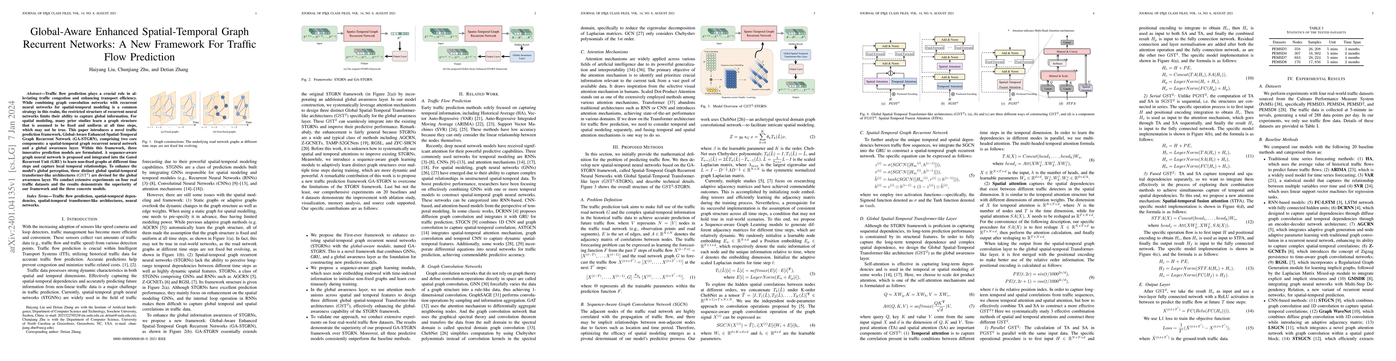 Thumbnail for Global-Aware Enhanced Spatial-Temporal Graph Recurrent Networks: A New
  Framework For Traffic Flow Prediction