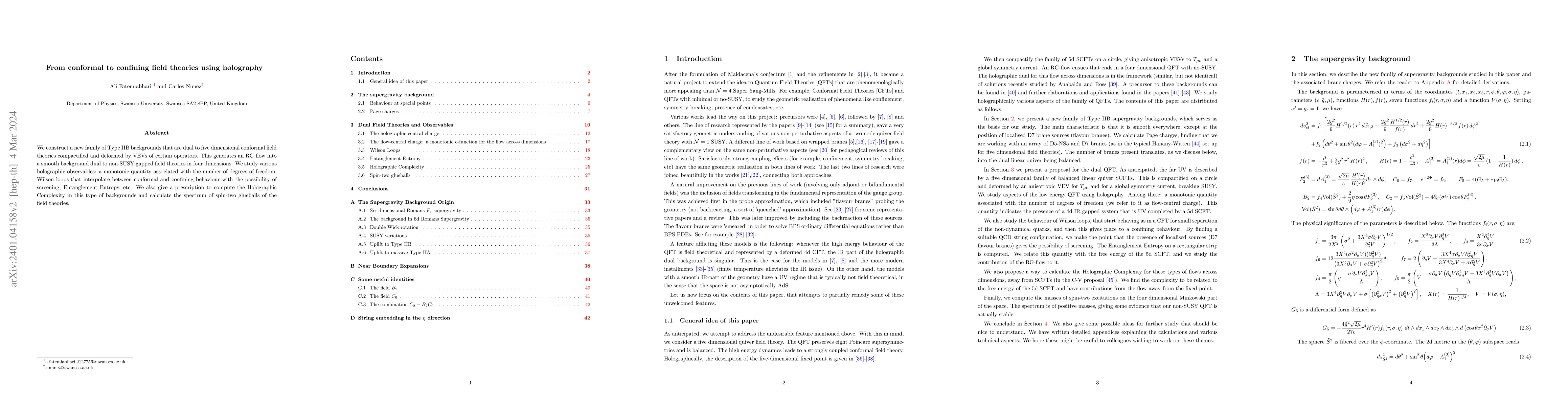 Thumbnail for From conformal to confining field theories using holography