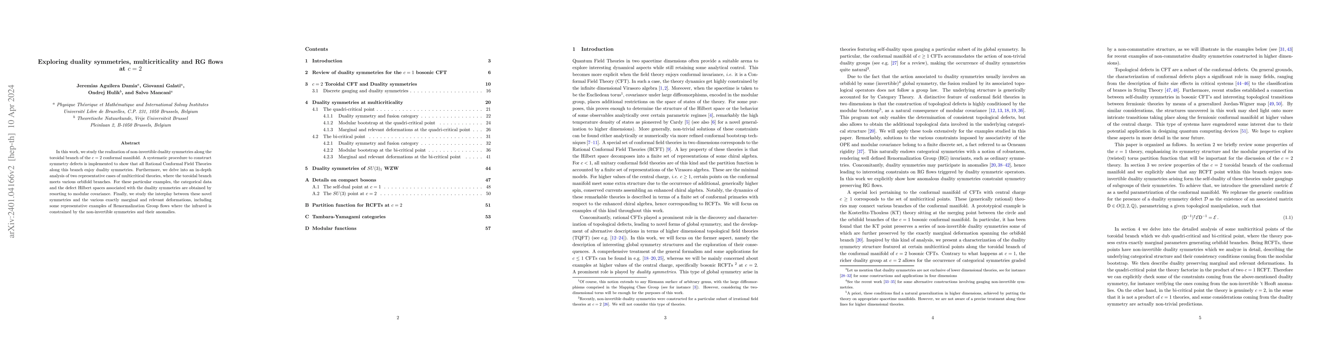 Thumbnail for Exploring duality symmetries, multicriticality and RG flows at $c = 2$