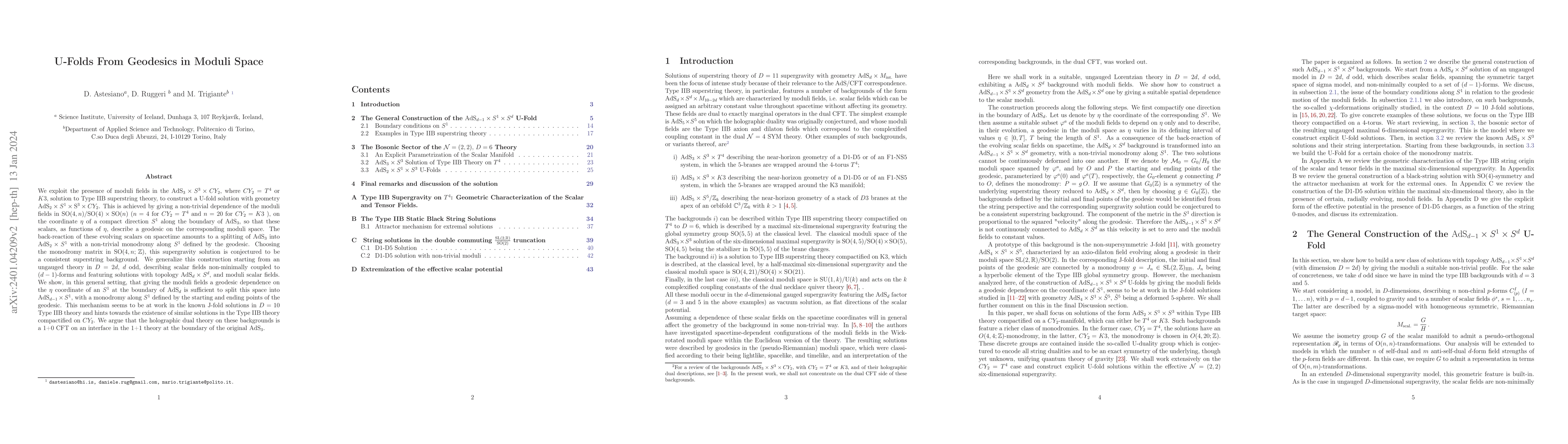 Thumbnail for U-Folds From Geodesics in Moduli Space