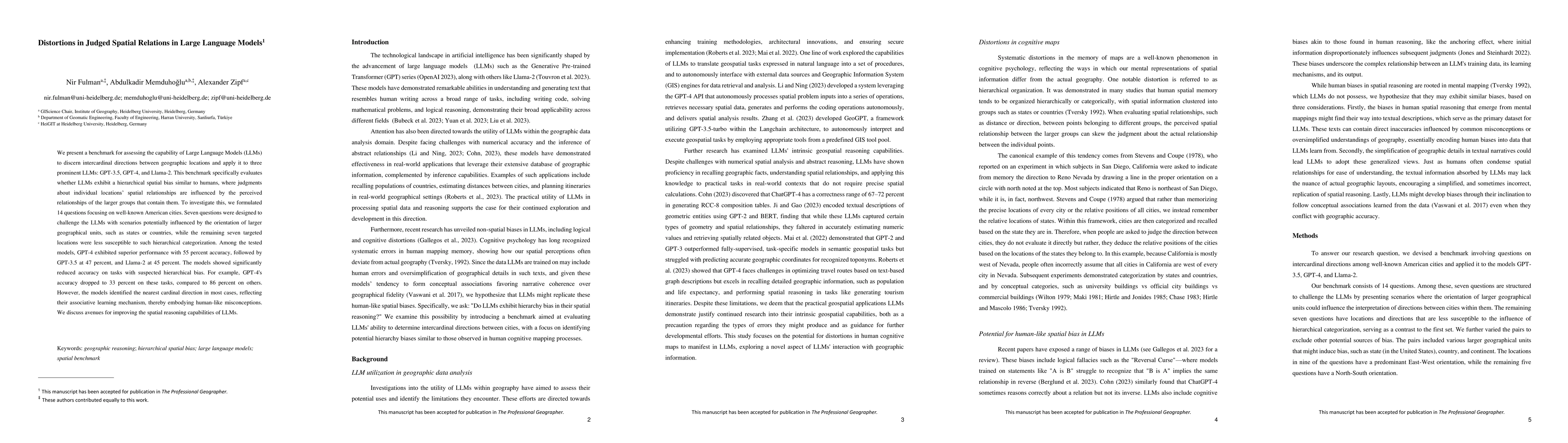 Thumbnail for Distortions in Judged Spatial Relations in Large Language Models