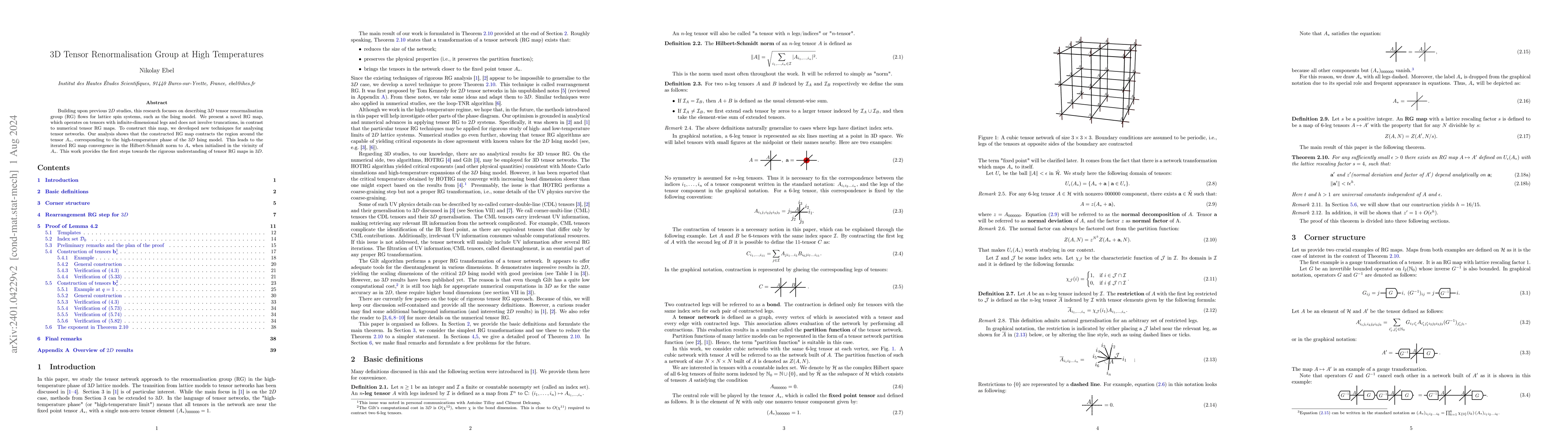 Thumbnail for 3D Tensor Renormalisation Group at High Temperatures