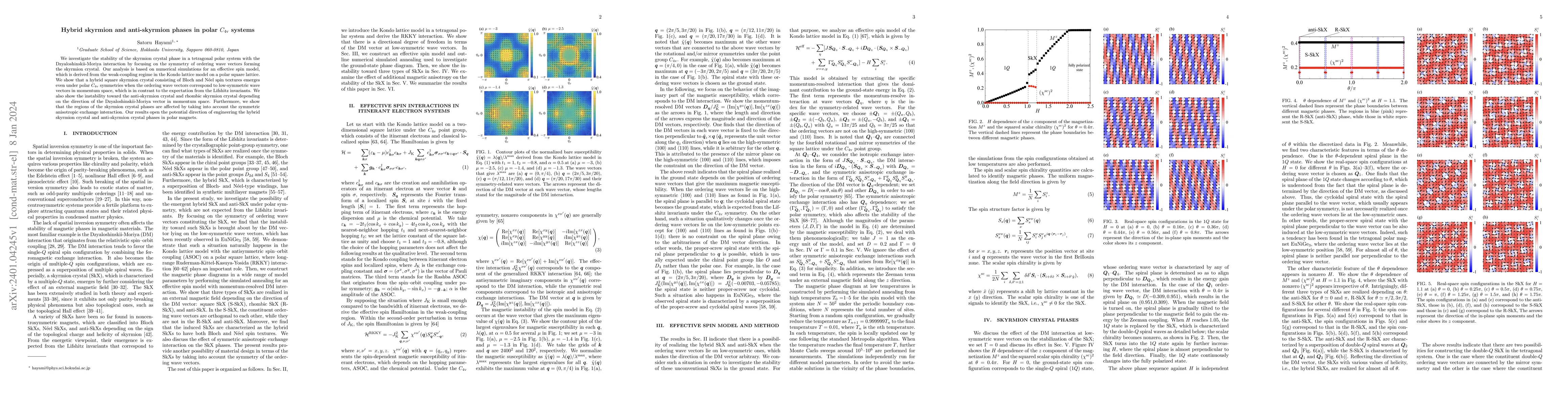 Thumbnail for Hybrid skyrmion and anti-skyrmion phases in polar $C_{\rm 4v}$ systems