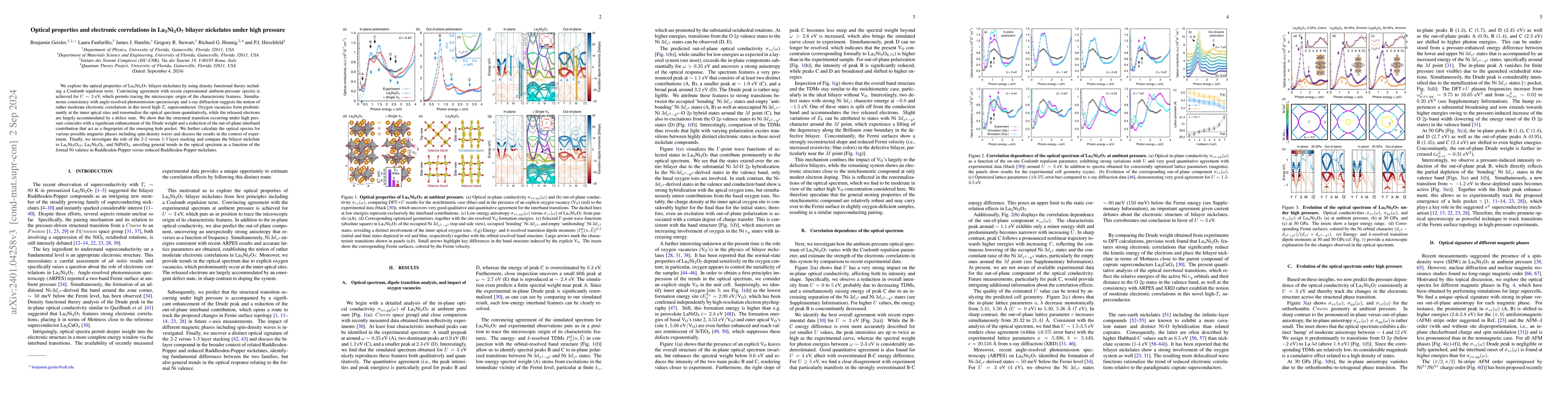 Thumbnail for Optical properties and electronic correlations in La$_3$Ni$_2$O$_7$
  bilayer nickelates under high pressure