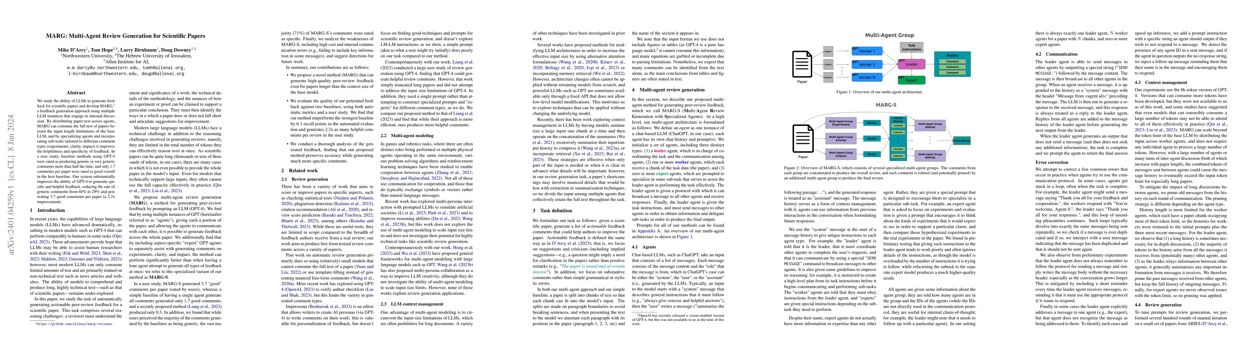 Thumbnail for MARG: Multi-Agent Review Generation for Scientific Papers