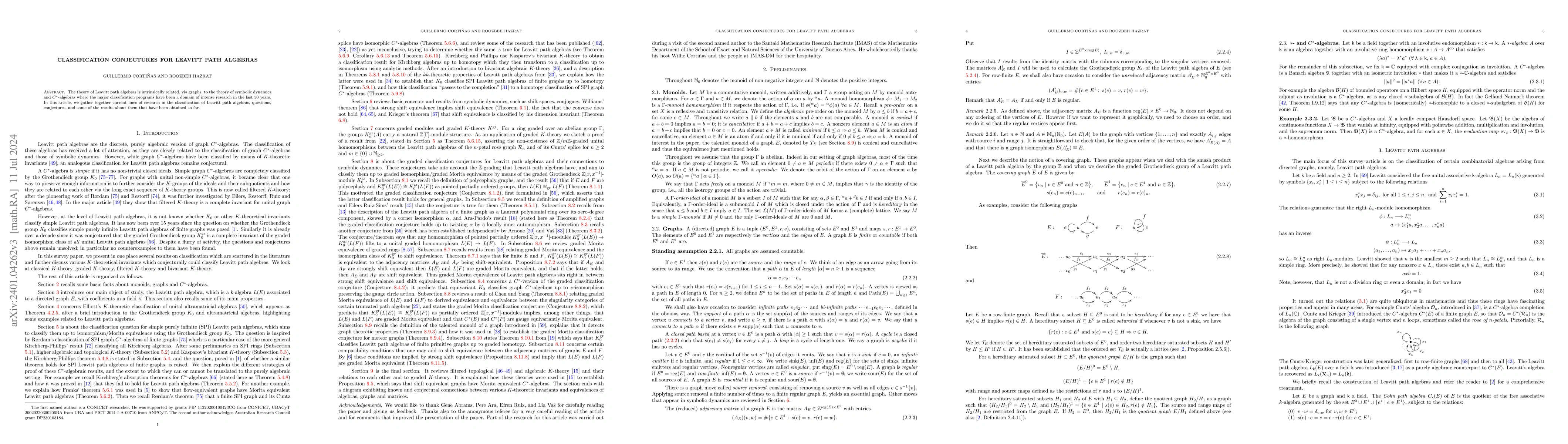 Thumbnail for Classification conjectures for Leavitt path algebras