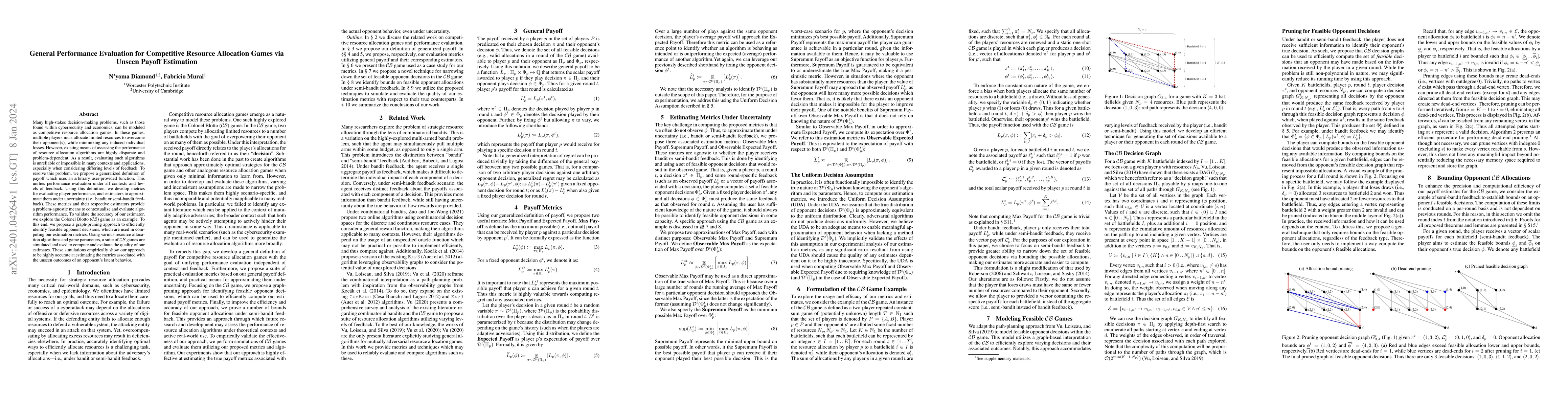 Thumbnail for General Performance Evaluation for Competitive Resource Allocation Games
  via Unseen Payoff Estimation