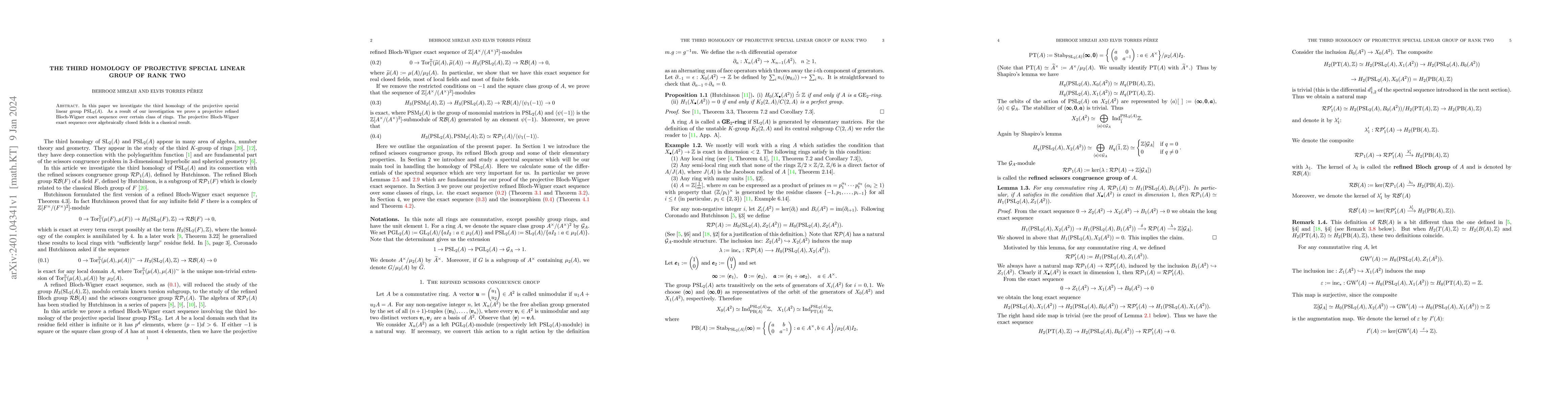 Thumbnail for The Third Homology of Projective Special Linear Group of Rank Two