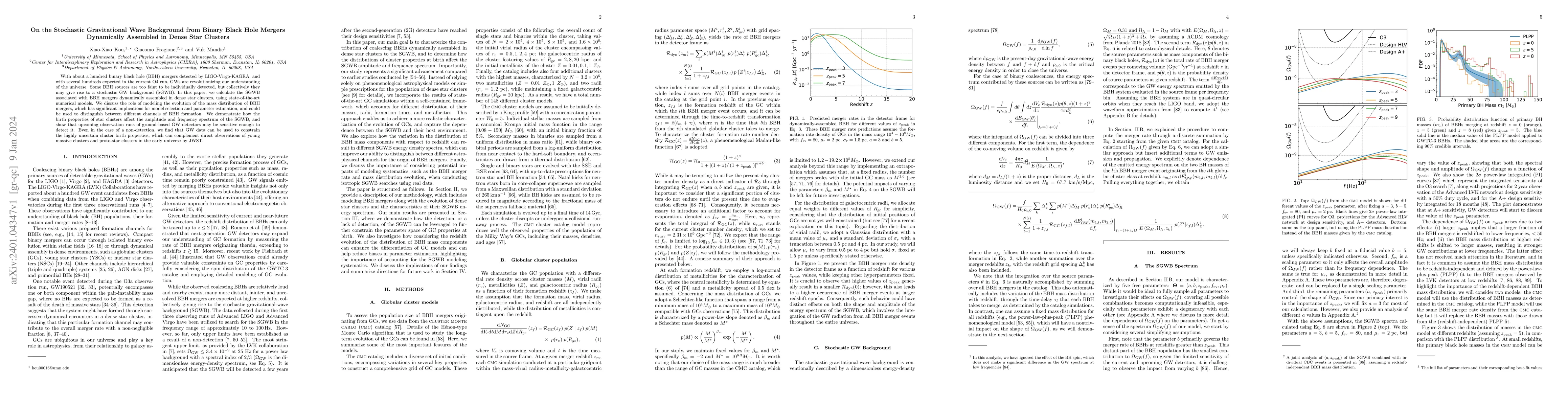 Thumbnail for On the Stochastic Gravitational Wave Background from Binary Black Hole
  Mergers Dynamically Assembled in Dense Star Clusters