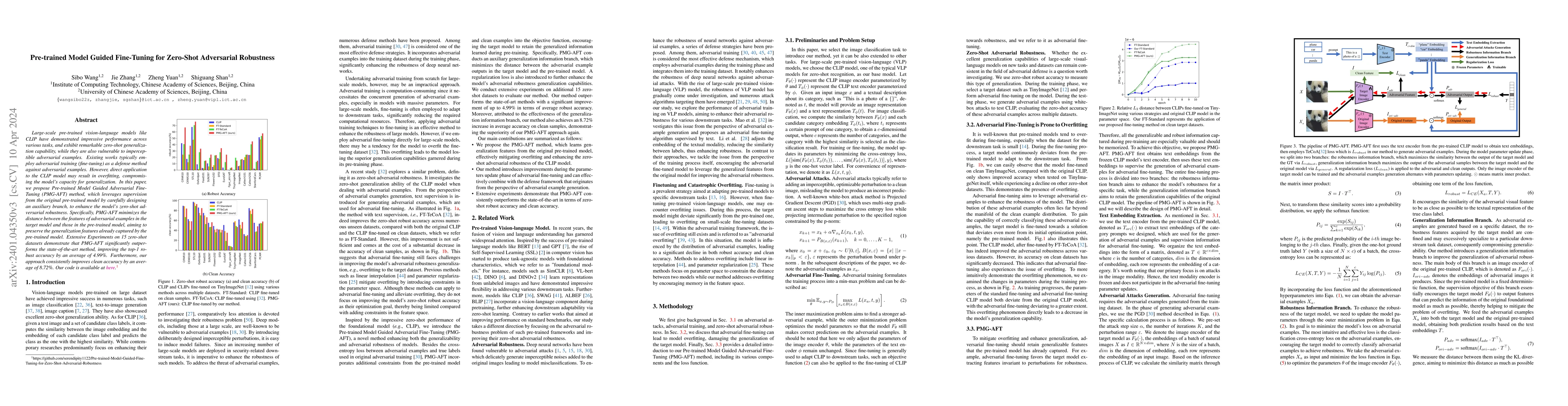 Thumbnail for Pre-trained Model Guided Fine-Tuning for Zero-Shot Adversarial
  Robustness