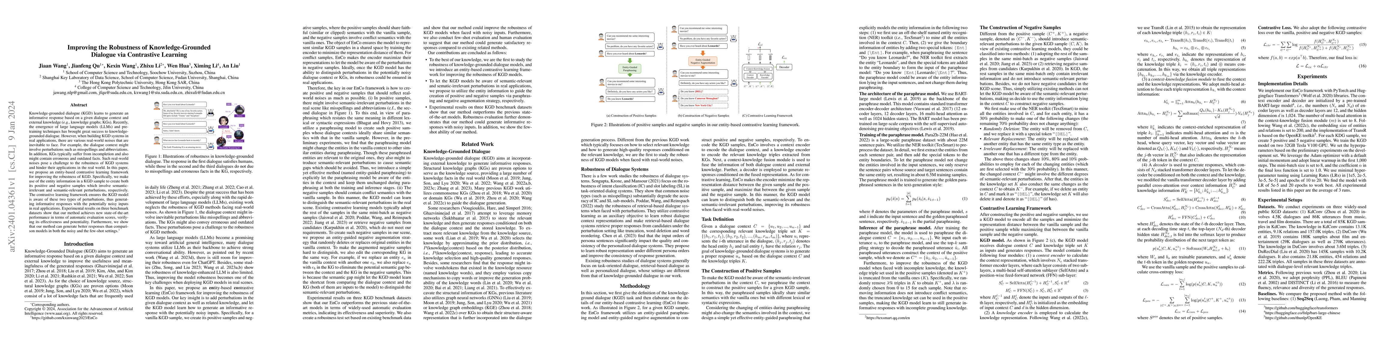 Thumbnail for Improving the Robustness of Knowledge-Grounded Dialogue via Contrastive
  Learning