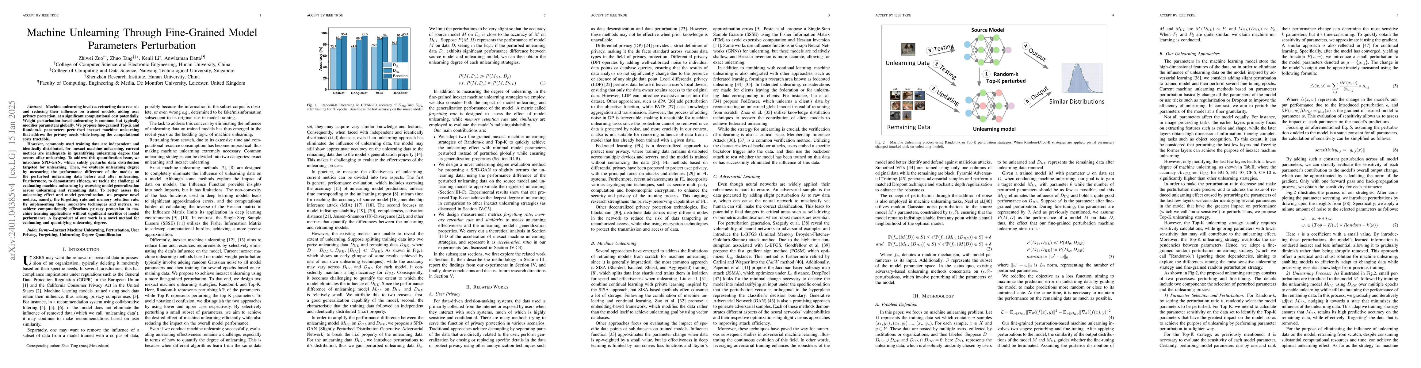 Thumbnail for Machine unlearning through fine-grained model parameters perturbation