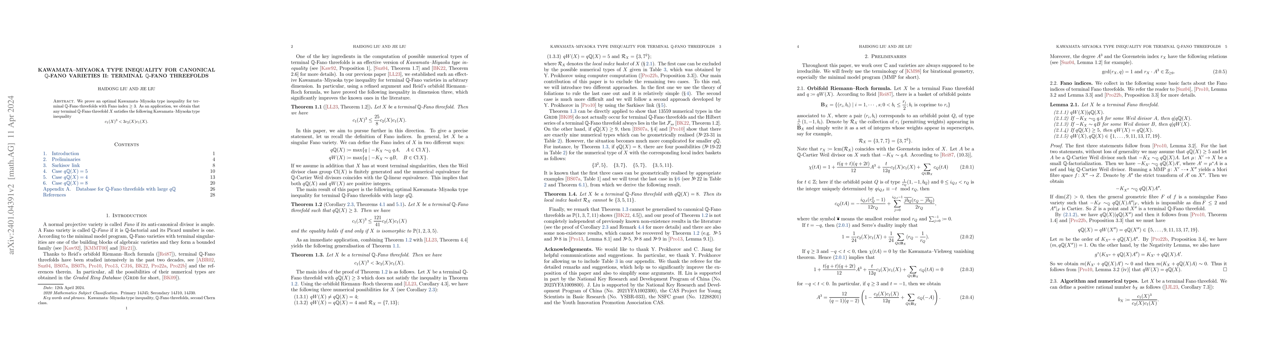 Thumbnail for Kawamata-Miyaoka type inequality for canonical $\mathbb Q$-Fano
  varieties II: terminal $\mathbb Q$-Fano threefolds