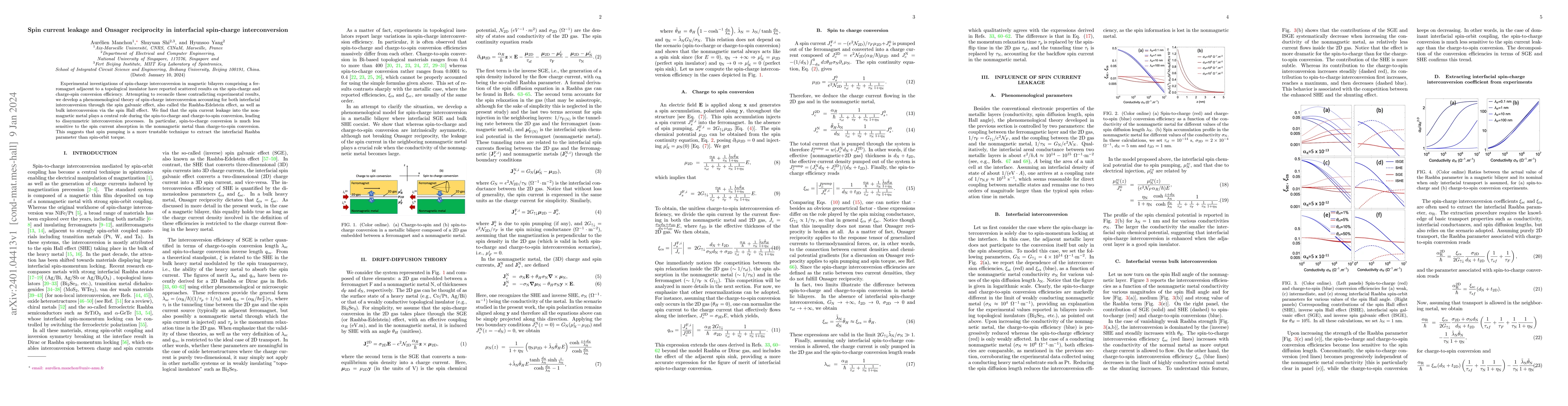 Thumbnail for Spin current leakage and Onsager reciprocity in interfacial spin-charge
  interconversion