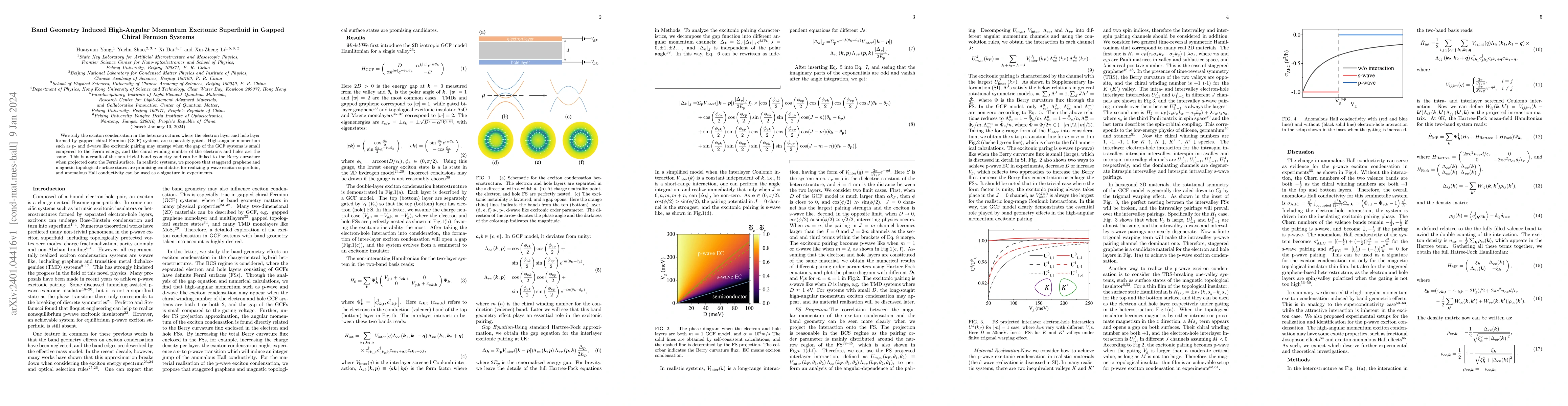 Thumbnail for Band Geometry Induced High-Angular Momentum Excitonic Superfluid in
  Gapped Chiral Fermion Systems