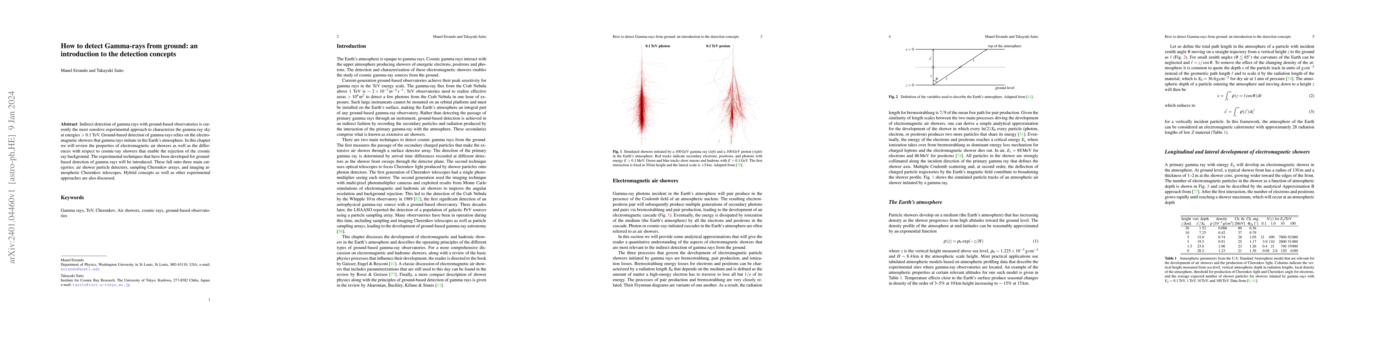 Thumbnail for How to detect gamma-rays from ground: an introduction to the detection
  concepts