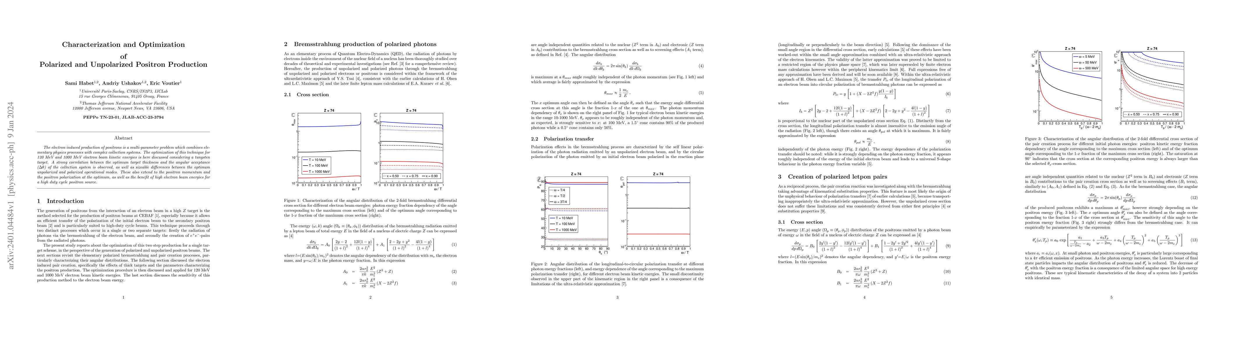 Thumbnail for Characterization and optimization of polarized and unpolarized positron
  production
