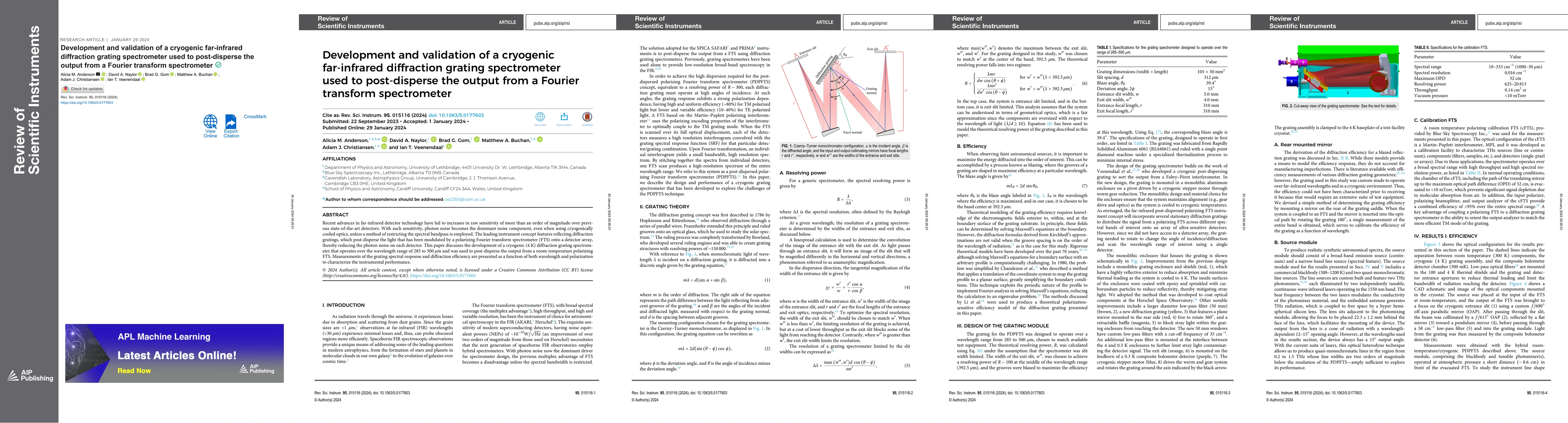 Thumbnail for Development and validation of a cryogenic far-infrared diffraction
  grating spectrometer used to post-disperse the output from a Fourier
  transform spectrometer