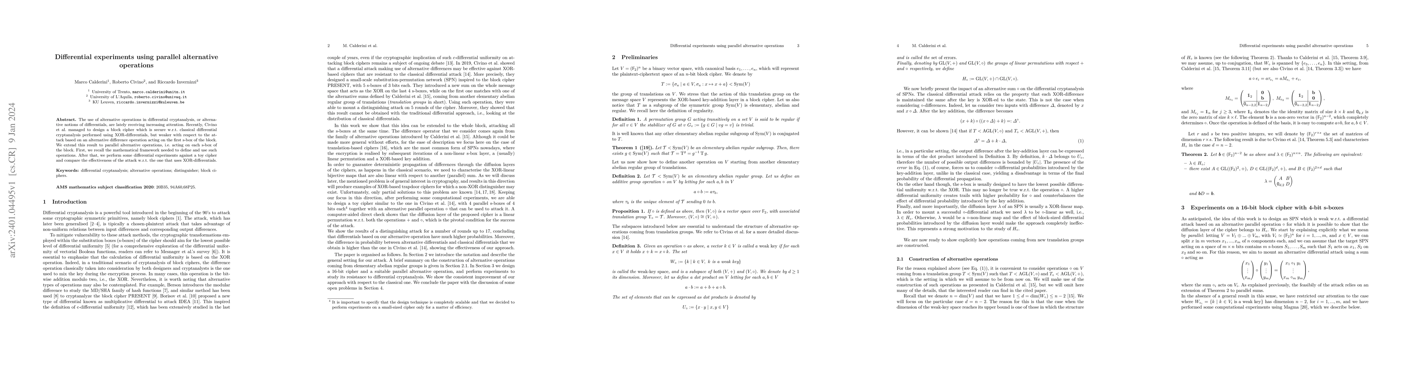 Thumbnail for Differential experiments using parallel alternative operations
