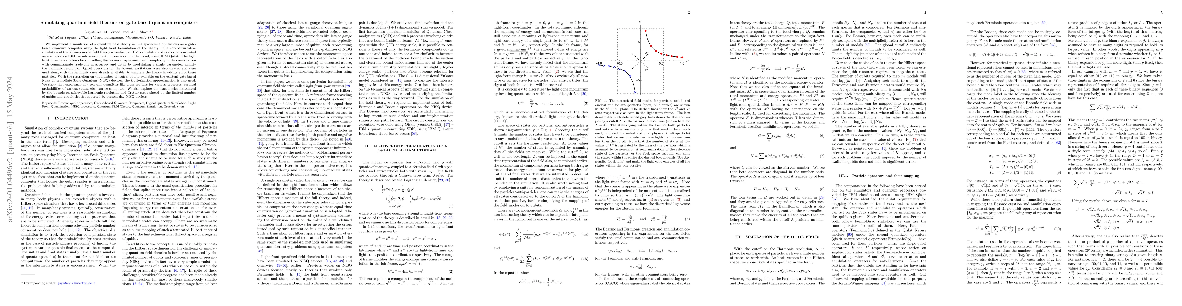 Thumbnail for Simulating quantum field theories on gate-based quantum computers
