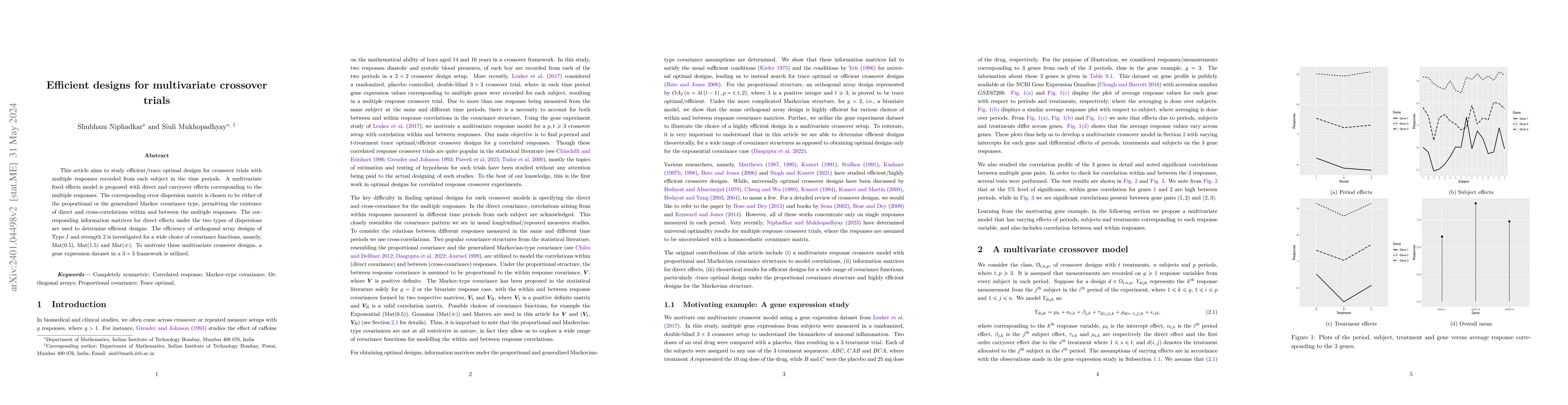 Thumbnail for Efficient designs for multivariate crossover trials