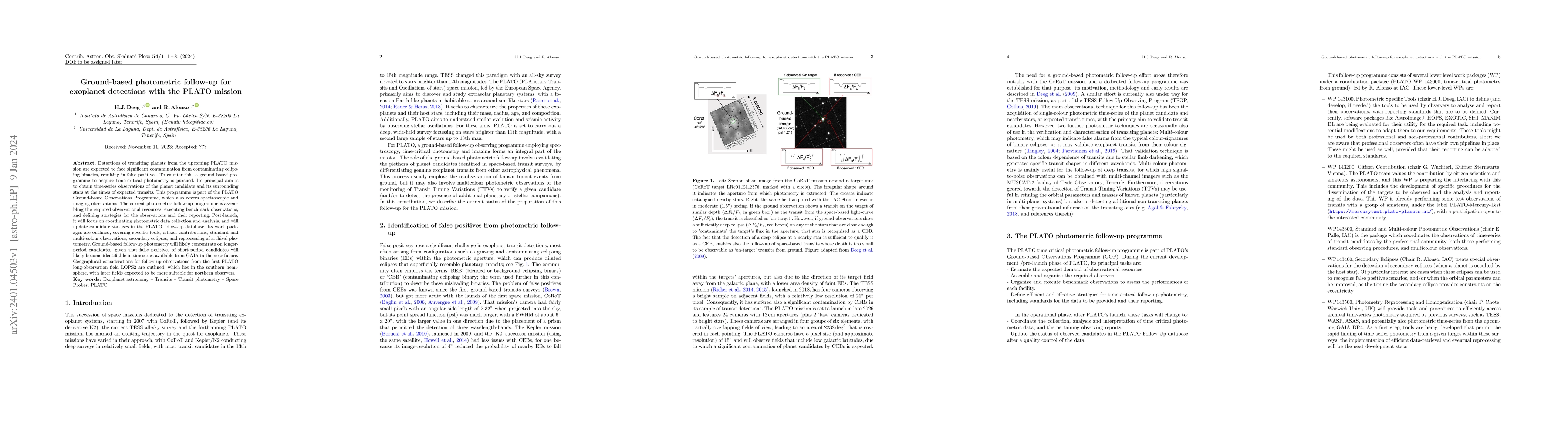 Thumbnail for Ground-Based Photometric Follow-up for Exoplanet Detections with the
  PLATO Mission