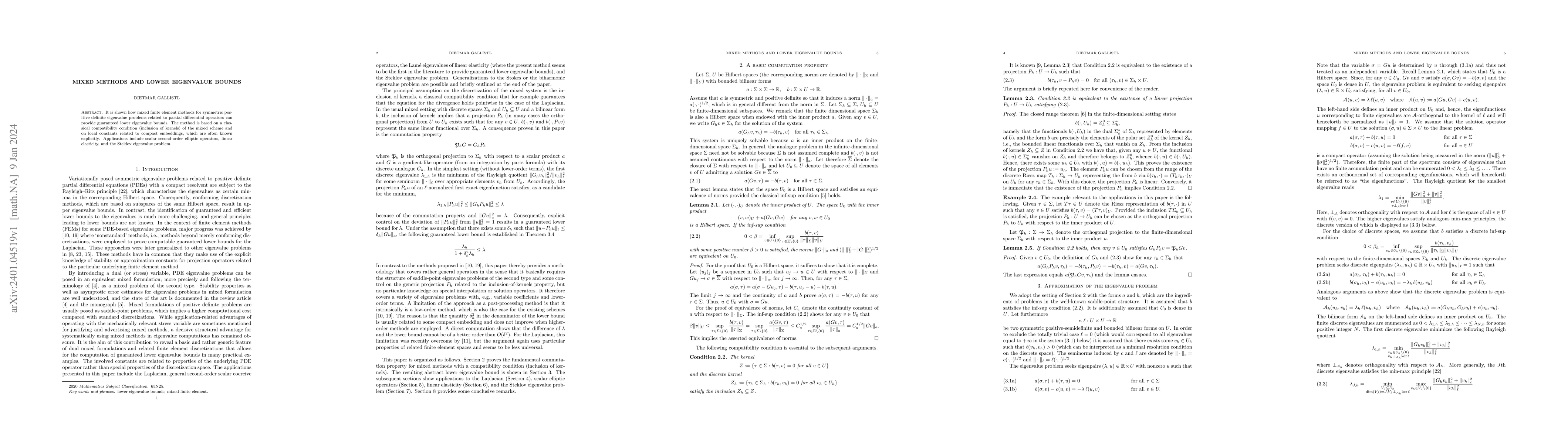 Thumbnail for Mixed methods and lower eigenvalue bounds
