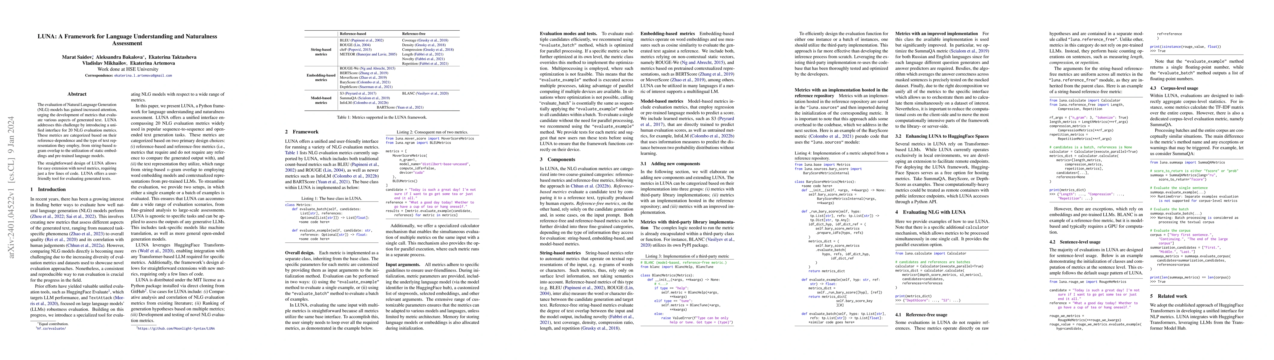 Thumbnail for LUNA: A Framework for Language Understanding and Naturalness Assessment