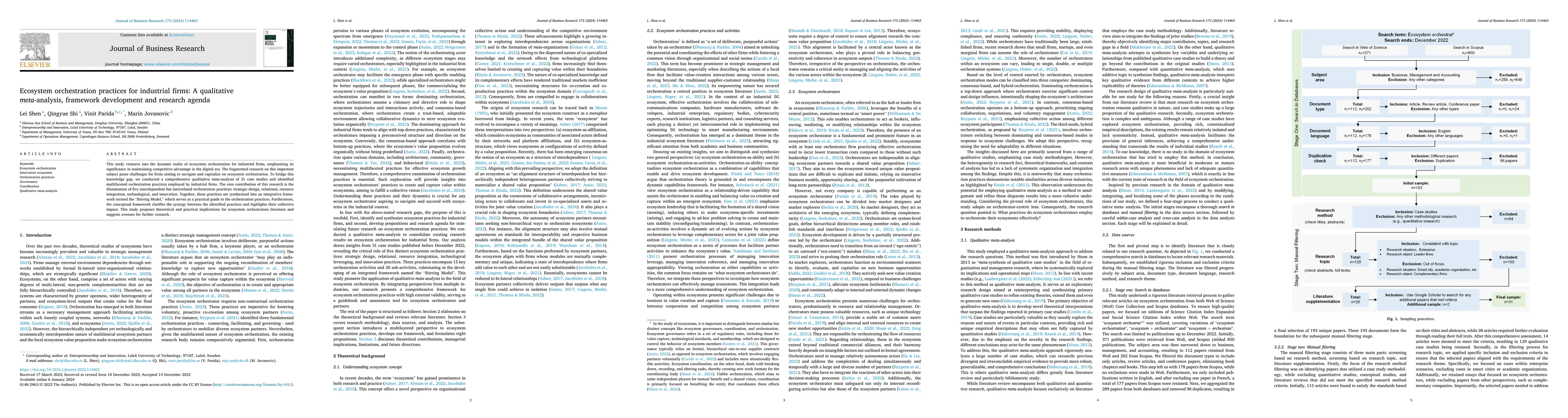 Thumbnail for Ecosystem orchestration practices for industrial firms: A qualitative
  meta-analysis, framework development and research agenda