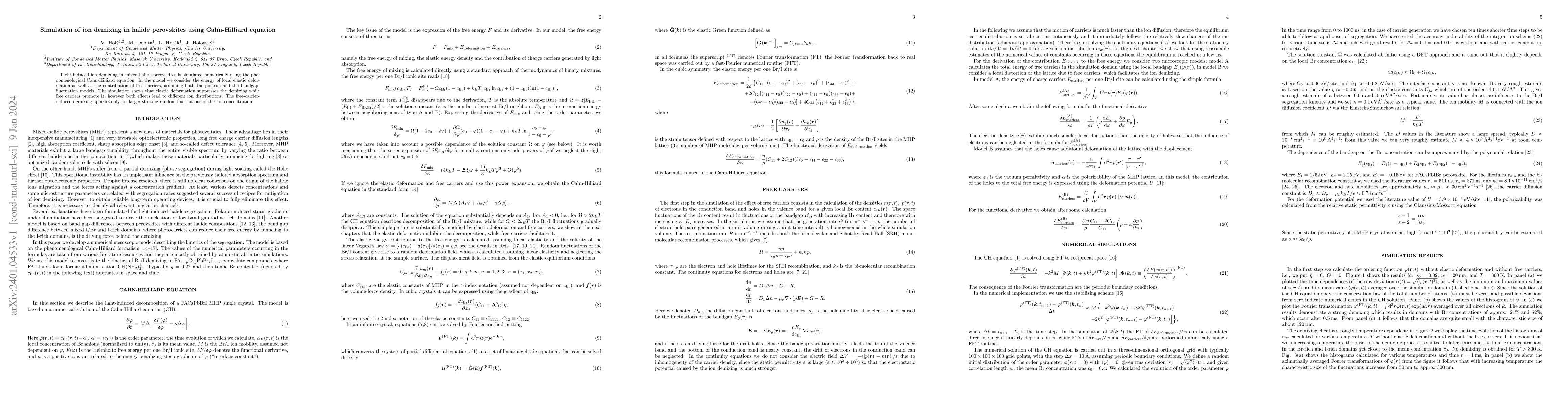 Thumbnail for Simulation of ion demixing in halide perovskites using Cahn-Hilliard
  equation