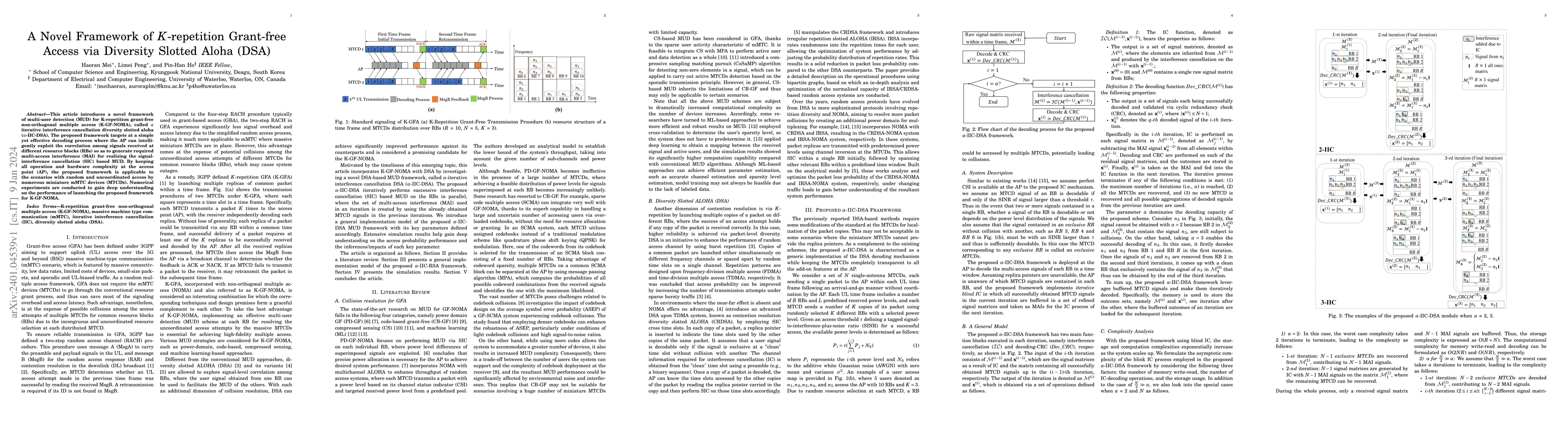 Thumbnail for A Novel Framework of K-repetition Grant-free Access via Diversity
  Slotted Aloha (DSA)