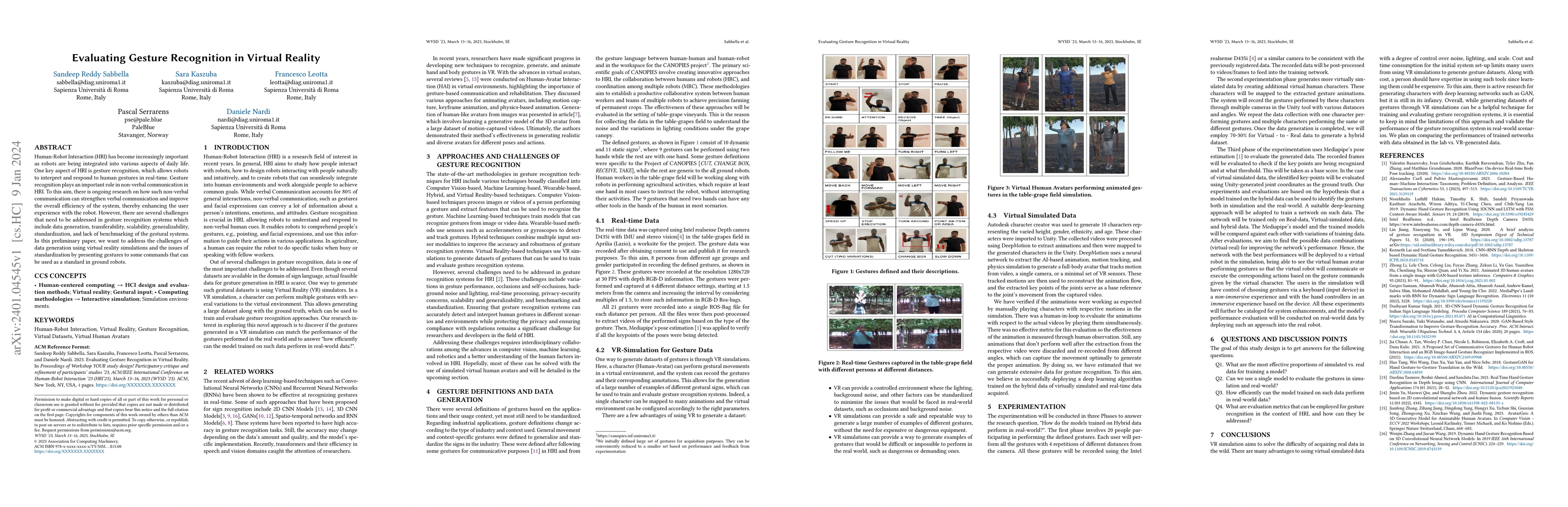Thumbnail for Evaluating Gesture Recognition in Virtual Reality