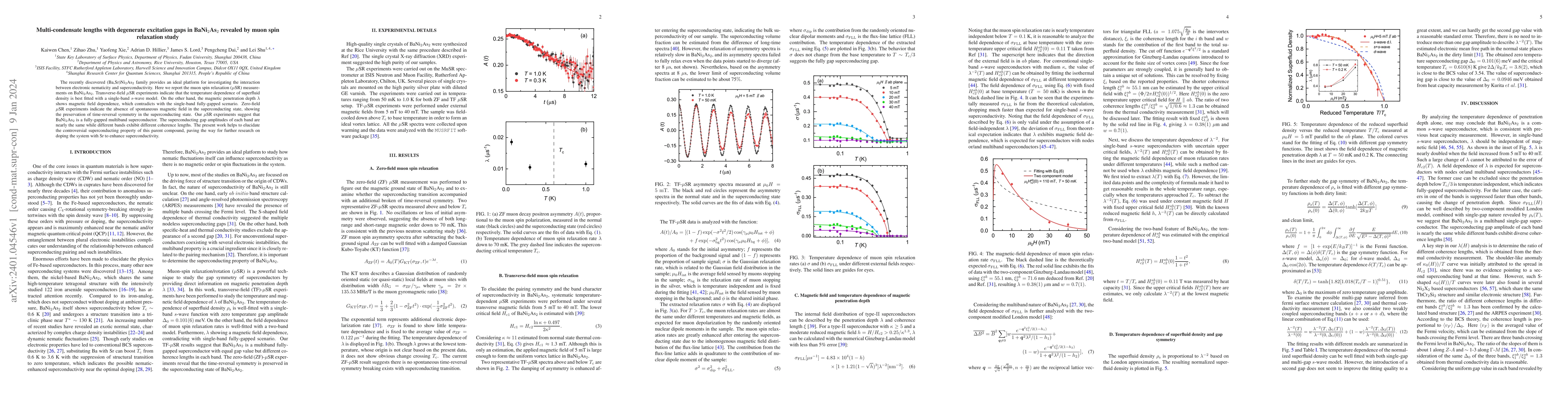 Thumbnail for Multi-condensate lengths with degenerate excitation gaps in
  BaNi$_2$As$_2$ revealed by muon spin relaxation study