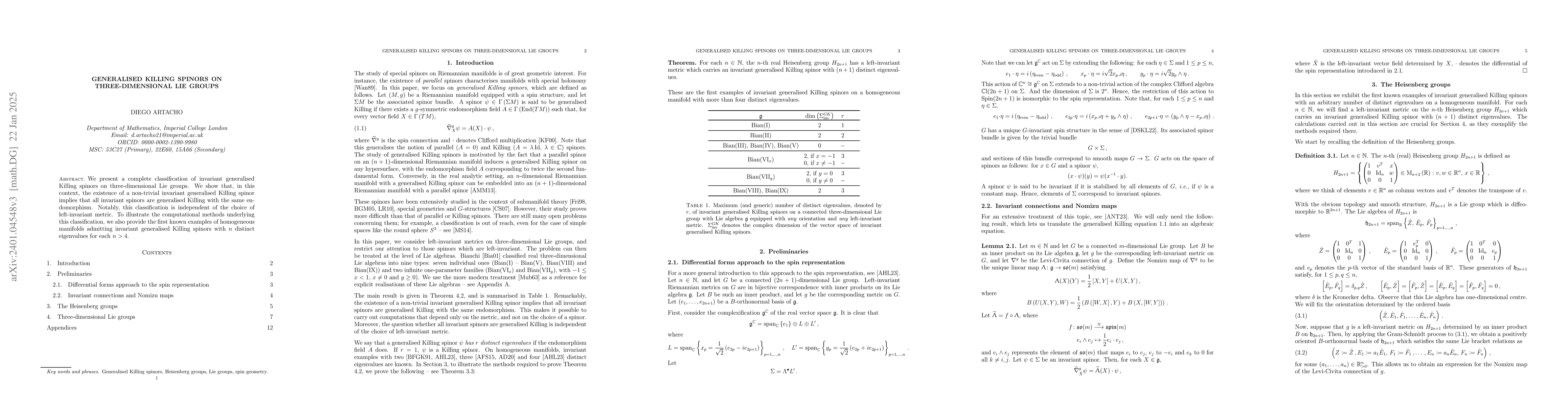 Thumbnail for Generalised Killing Spinors on Three-Dimensional Lie Groups
