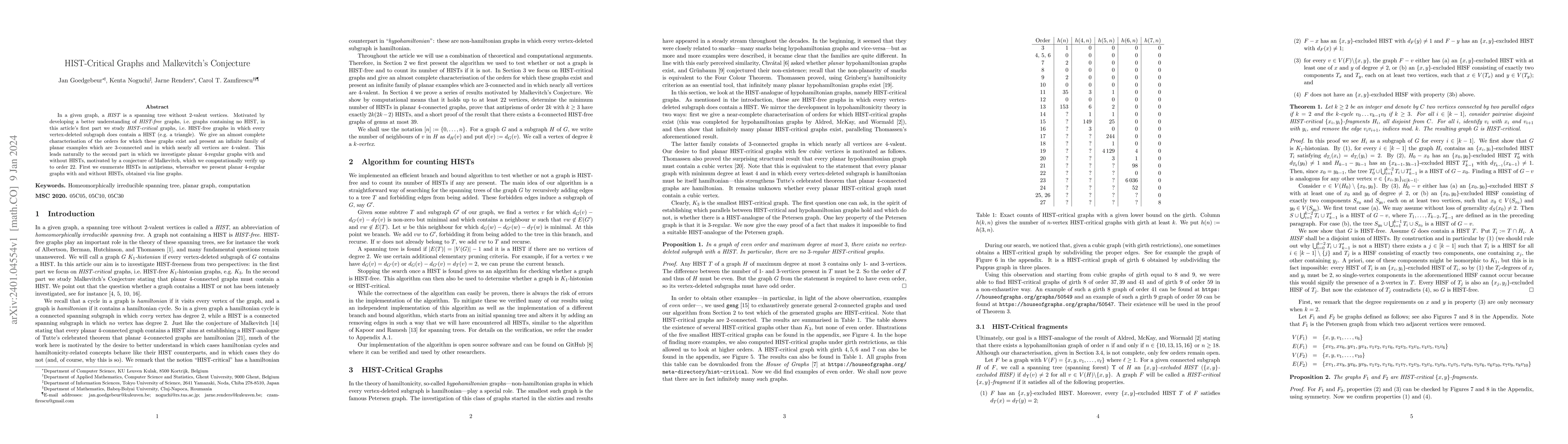 Thumbnail for HIST-Critical Graphs and Malkevitch's Conjecture
