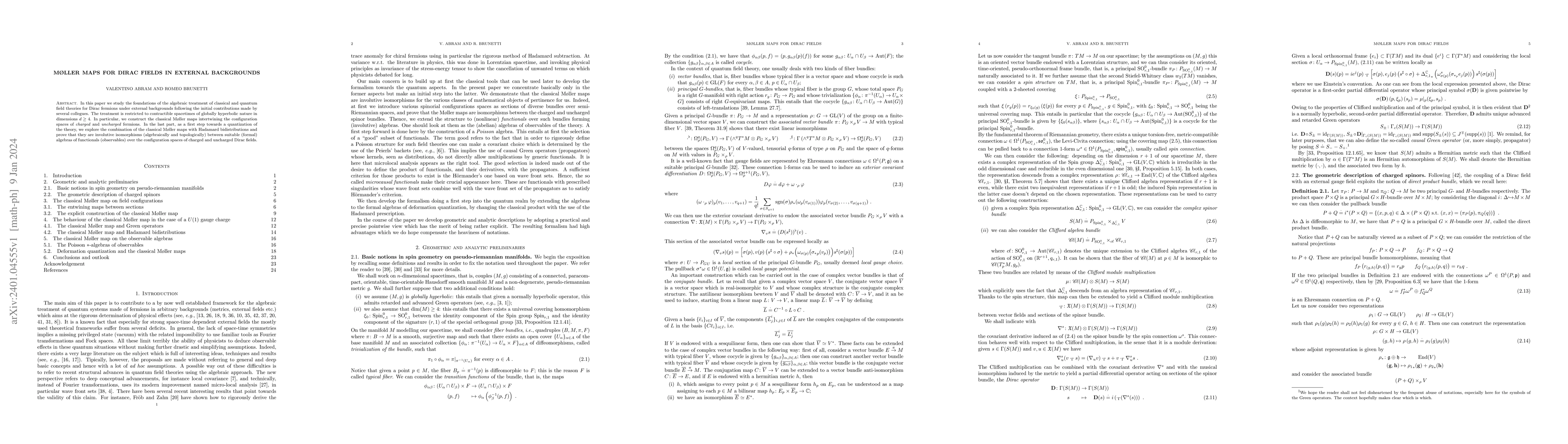 Thumbnail for M{\o}ller maps for Dirac fields in external backgrounds