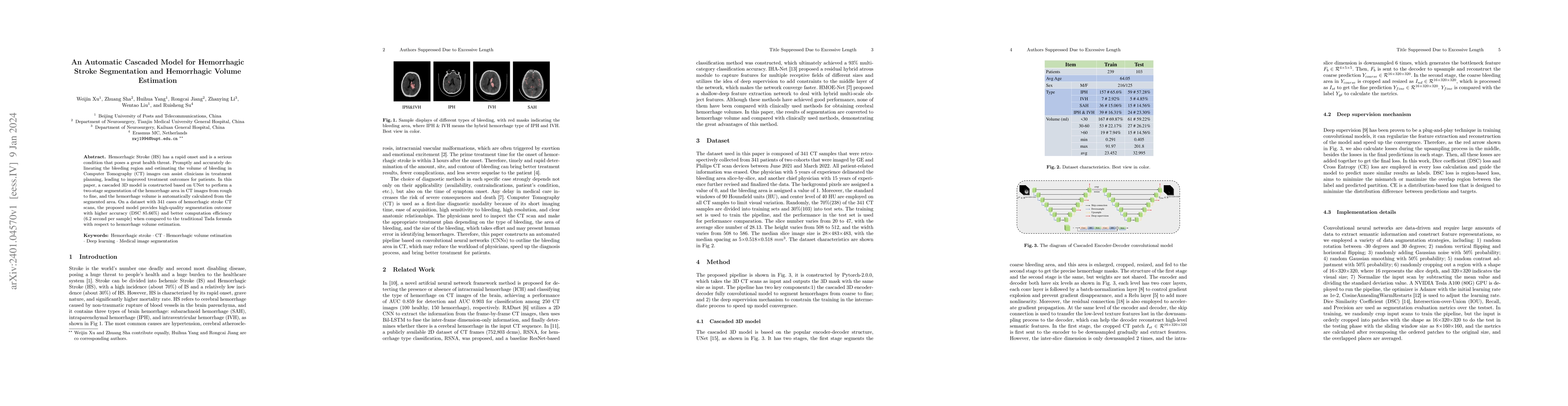 Thumbnail for An Automatic Cascaded Model for Hemorrhagic Stroke Segmentation and
  Hemorrhagic Volume Estimation