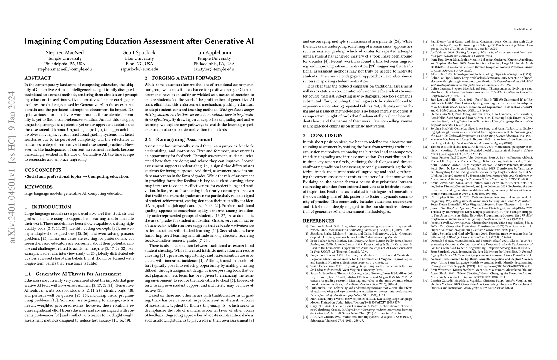 Thumbnail for Imagining Computing Education Assessment after Generative AI