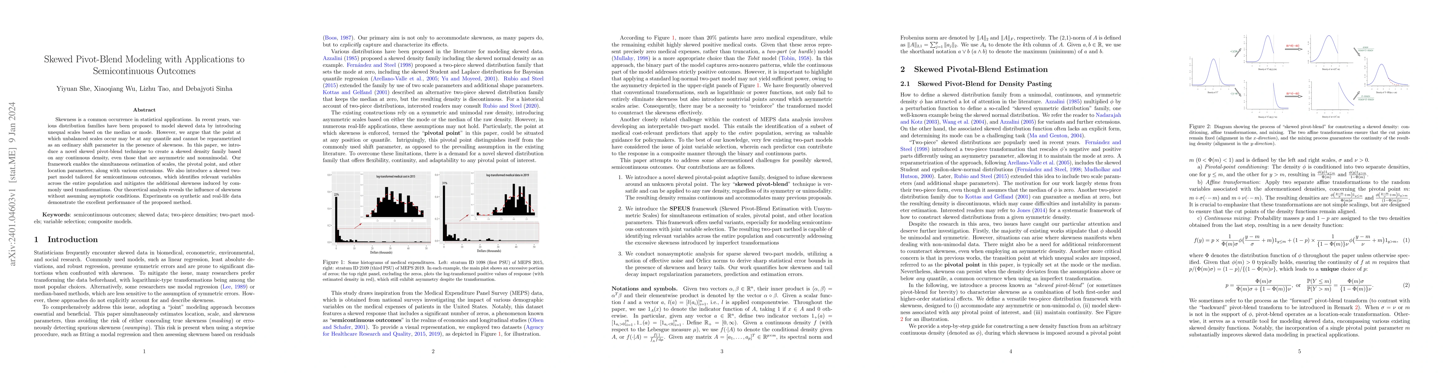 Thumbnail for Skewed Pivot-Blend Modeling with Applications to Semicontinuous Outcomes