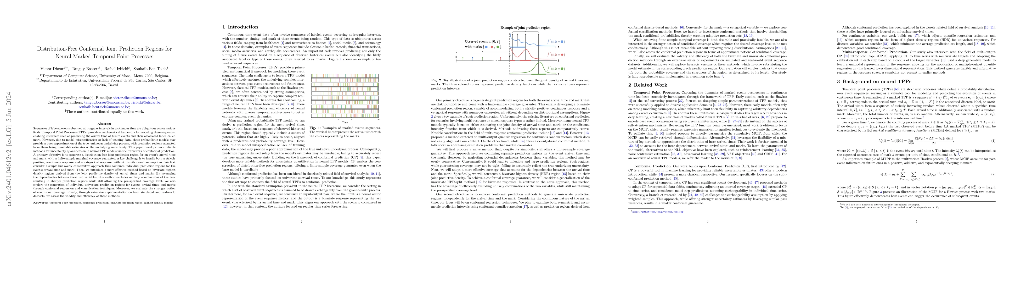 Thumbnail for Distribution-Free Conformal Joint Prediction Regions for Neural Marked
  Temporal Point Processes