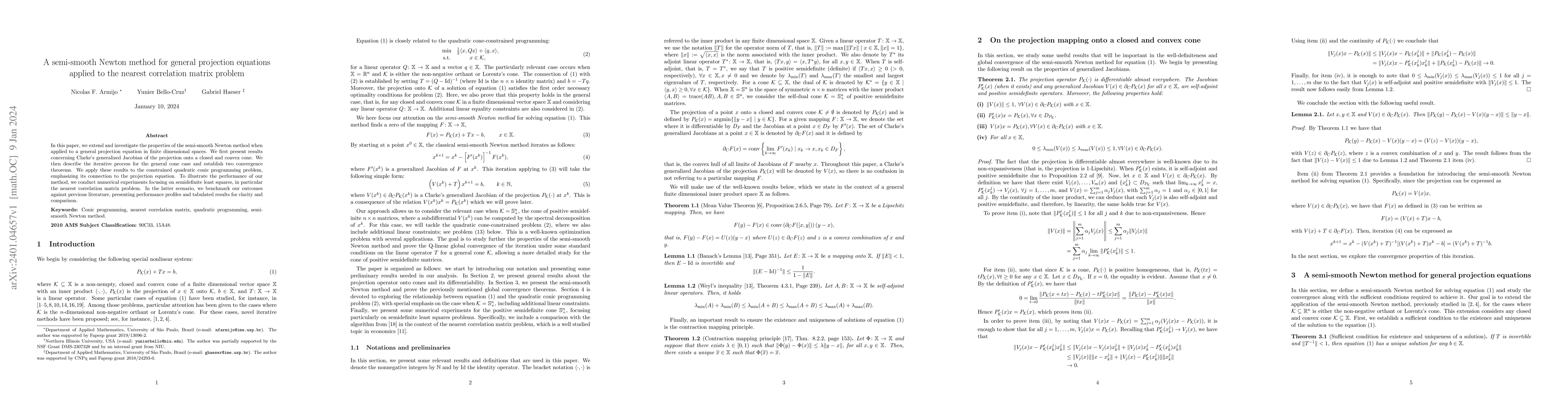Thumbnail for A semi-smooth Newton method for general projection equations applied to
  the nearest correlation matrix problem