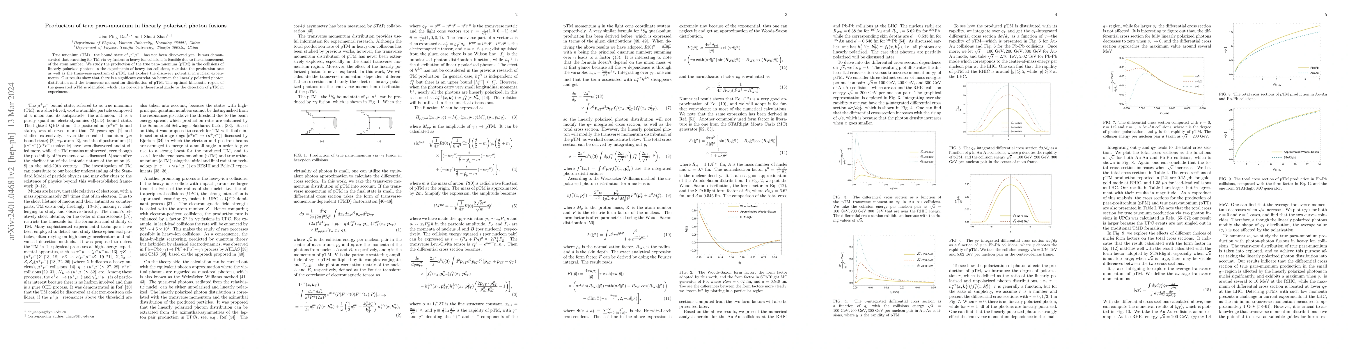 Thumbnail for Production of true para-muonium in linearly polarized photon fusions