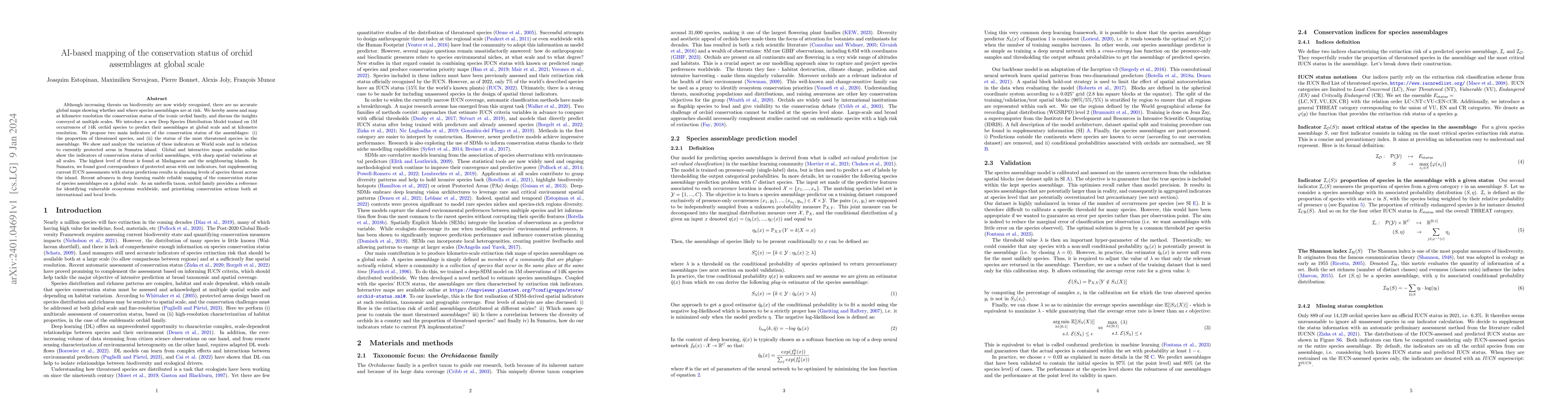 Thumbnail for AI-based Mapping of the Conservation Status of Orchid Assemblages at
  Global Scale