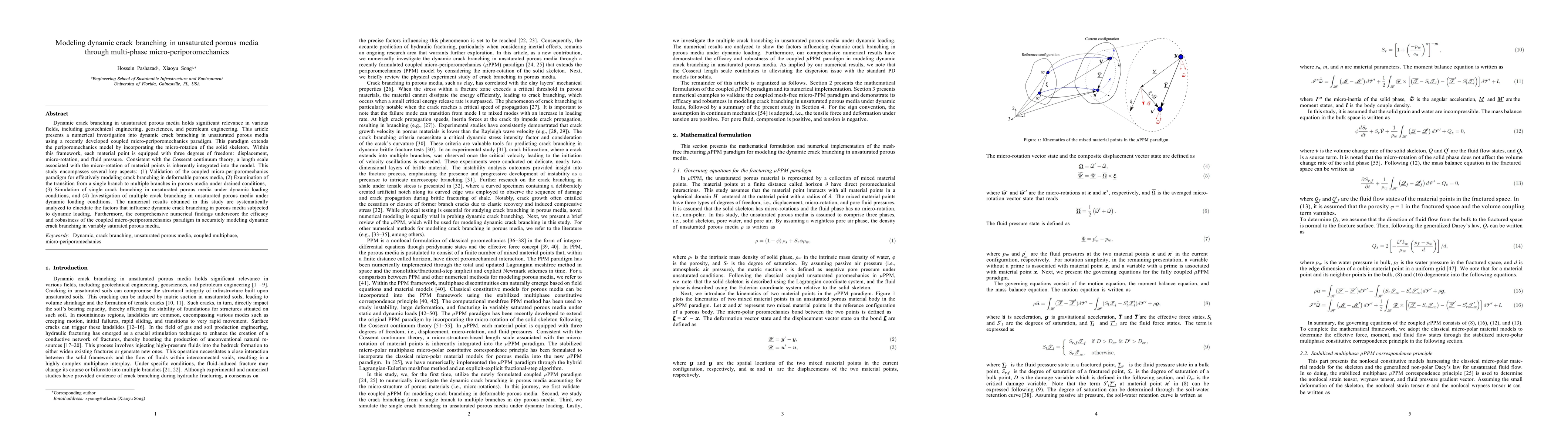 Thumbnail for Modeling dynamic crack branching in unsaturated porous media through
  multi-phase micro-periporomechanics