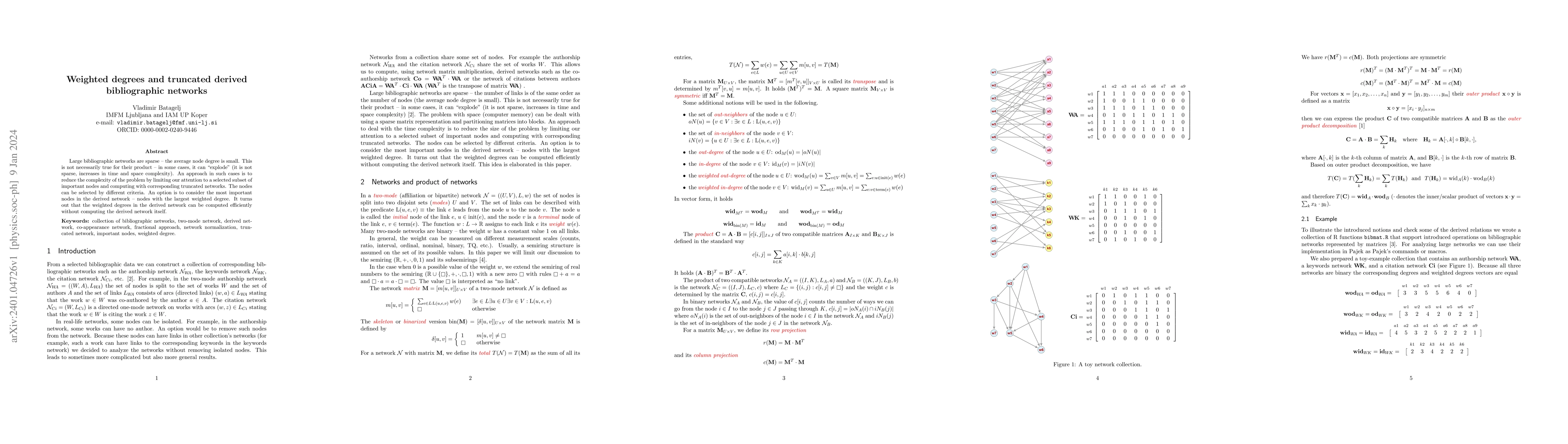 Thumbnail for Weighted degrees and truncated derived bibliographic networks